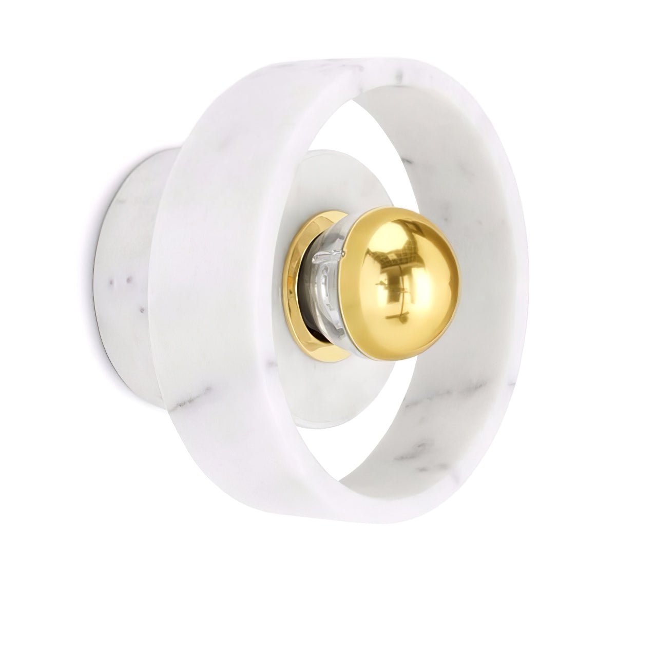 Marble Aura Wall Lamp ? 7.1″ x H 4.3″ / Gold & White / Warm Light Wall lamp
