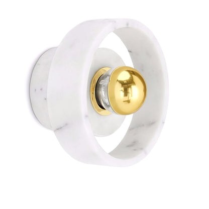 Marble Aura Wall Lamp ? 7.1″ x H 4.3″ / Gold & White / Warm Light Wall lamp