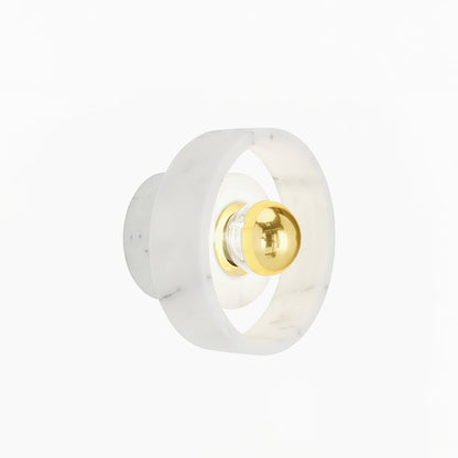 Marble Aura Wall Lamp ? 7.1″ x H 4.3″ / Gold & White / Warm Light Wall lamp