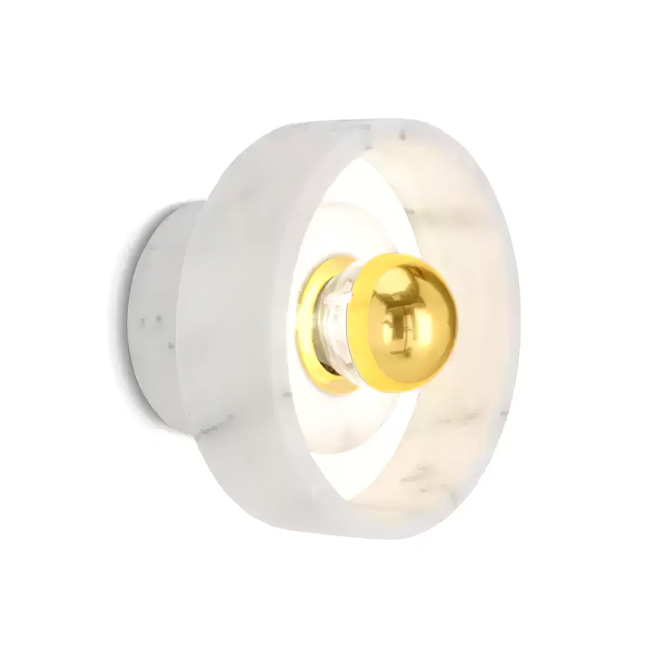 Marble Aura Wall Lamp ? 7.1″ x H 4.3″ / Gold & White / Warm Light Wall lamp