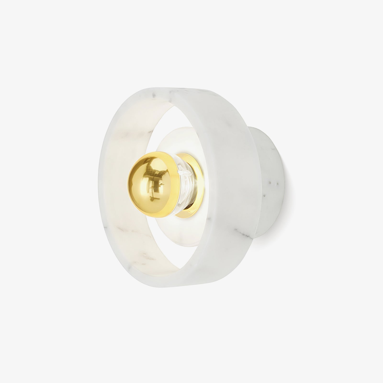 Marble Aura Wall Lamp ? 7.1″ x H 4.3″ / Gold & White / Warm Light Wall lamp