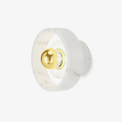 Marble Aura Wall Lamp ? 7.1″ x H 4.3″ / Gold & White / Warm Light Wall lamp