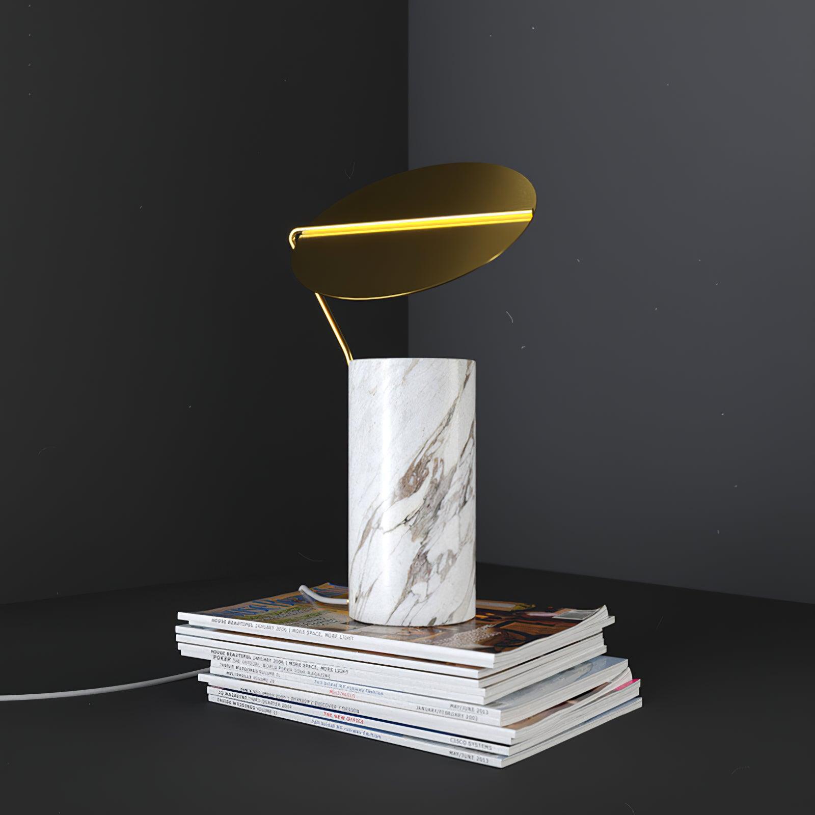 Marble Coffee Table Lamp Dia 9.1″ x H 13.8″ / Dia 23cm x H 35cm / White / US plug Table lamp