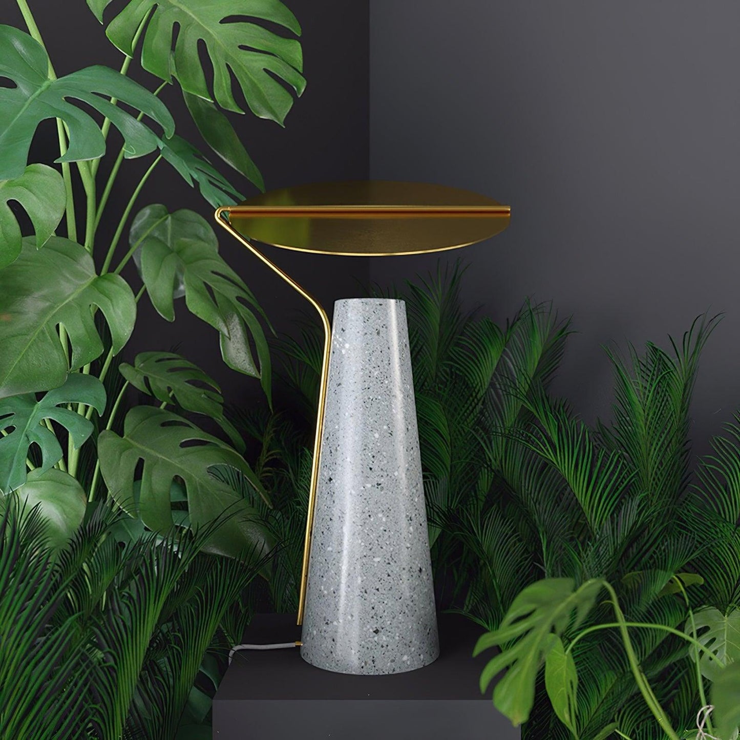 Marble Coffee Table Lamp Dia 10.68″ x H 17.7″ / Dia 27cm x H 45cm / White / US plug Table lamp
