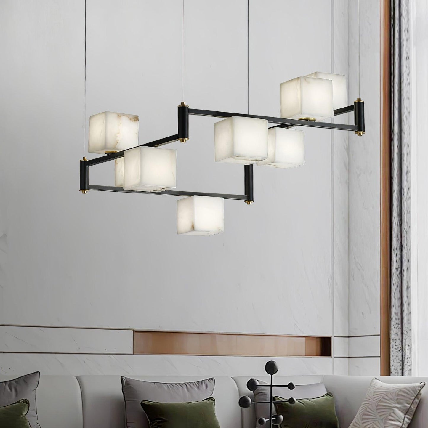 Alabaster Square Box Chandelier Chandelier