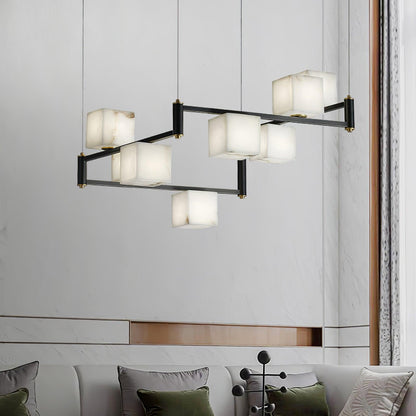 Alabaster Square Box Chandelier Chandelier