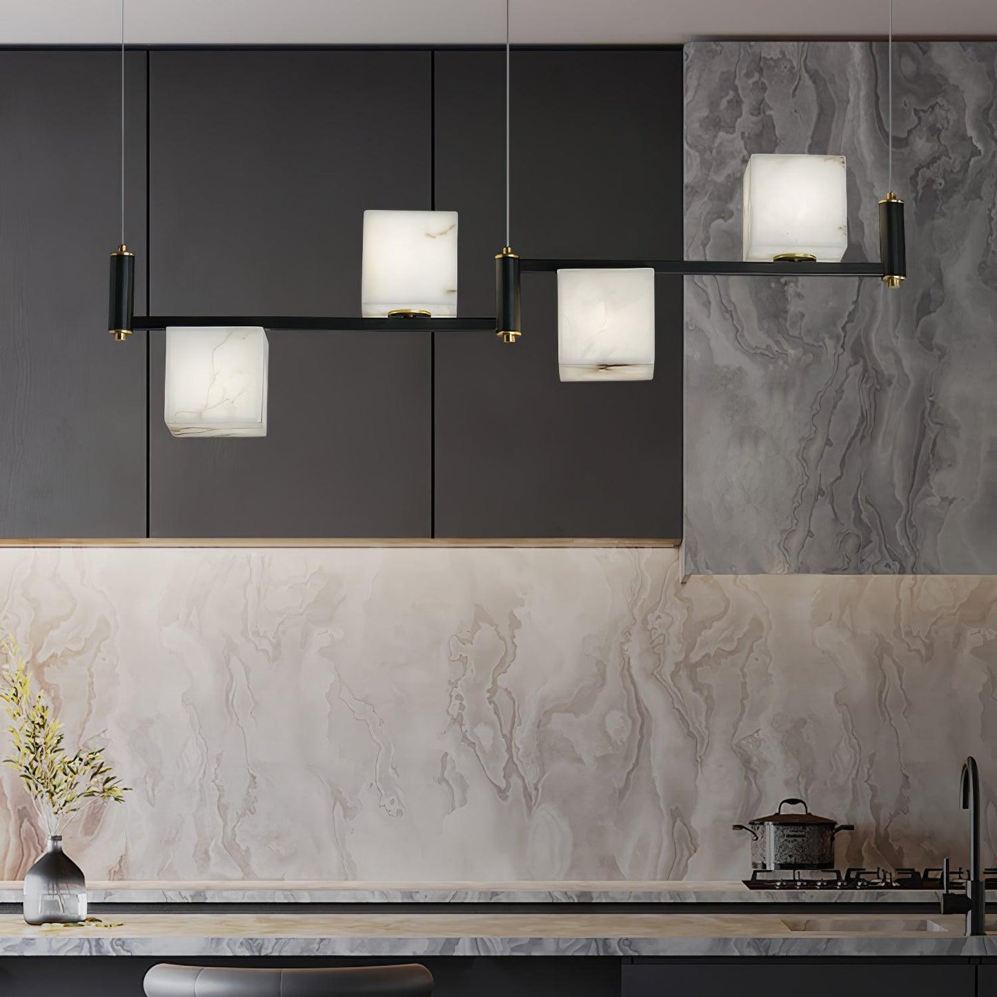 Alabaster Square Box Chandelier Chandelier