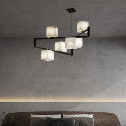 Alabaster Square Box Chandelier Chandelier