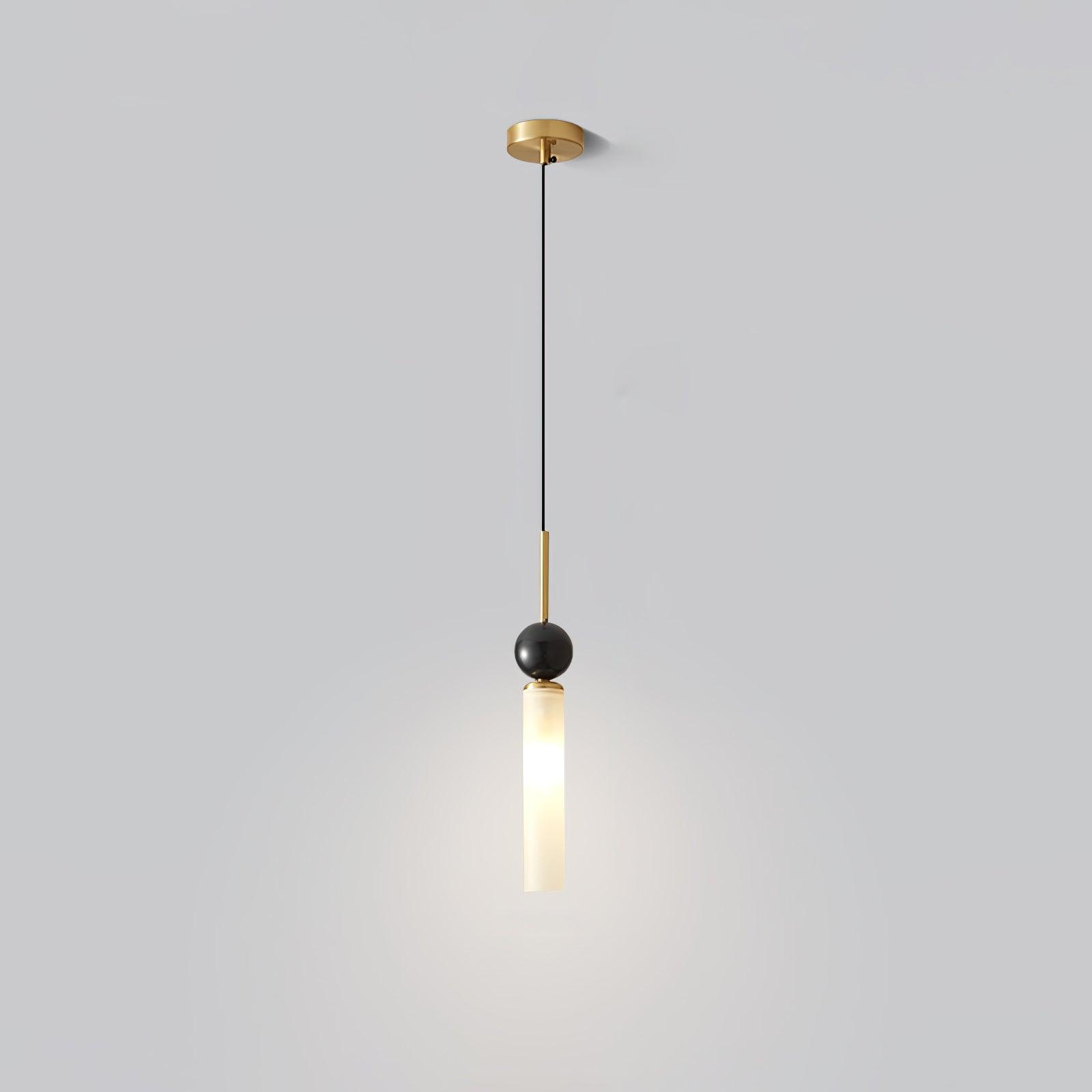 Marble Vertical Pendant Lamp 1 Head ? 2.4″ x H 14″ / Dia 6cm x H 35.5cm / Brass & White Pendant light