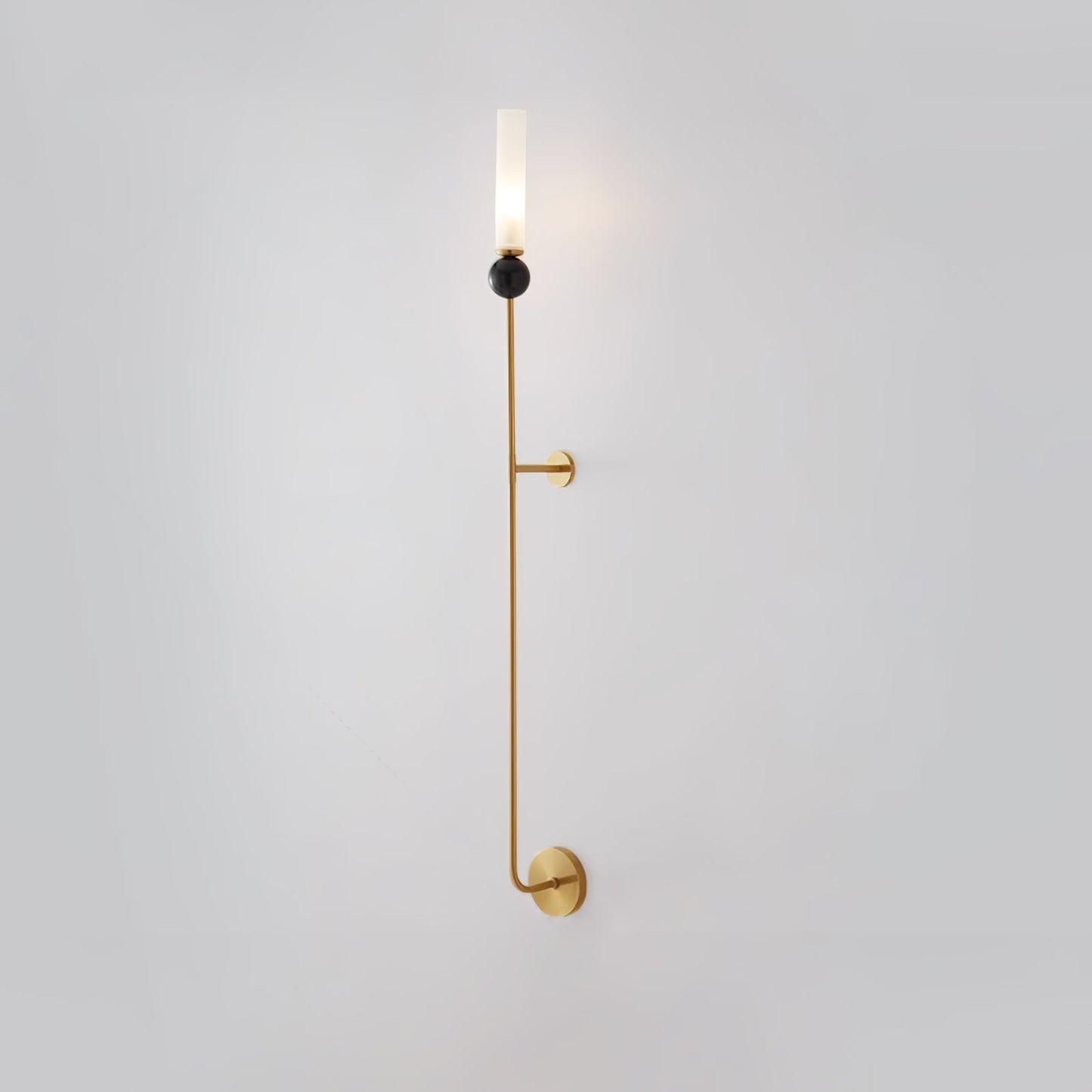 Marble Vertical Wall Lamp Model C ? 3.9″ x H 45.3″ / ? 10cm x H 115cm / Brass & White Wall lamp