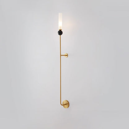 Marble Vertical Wall Lamp Model C ? 3.9″ x H 45.3″ / ? 10cm x H 115cm / Brass & White Wall lamp