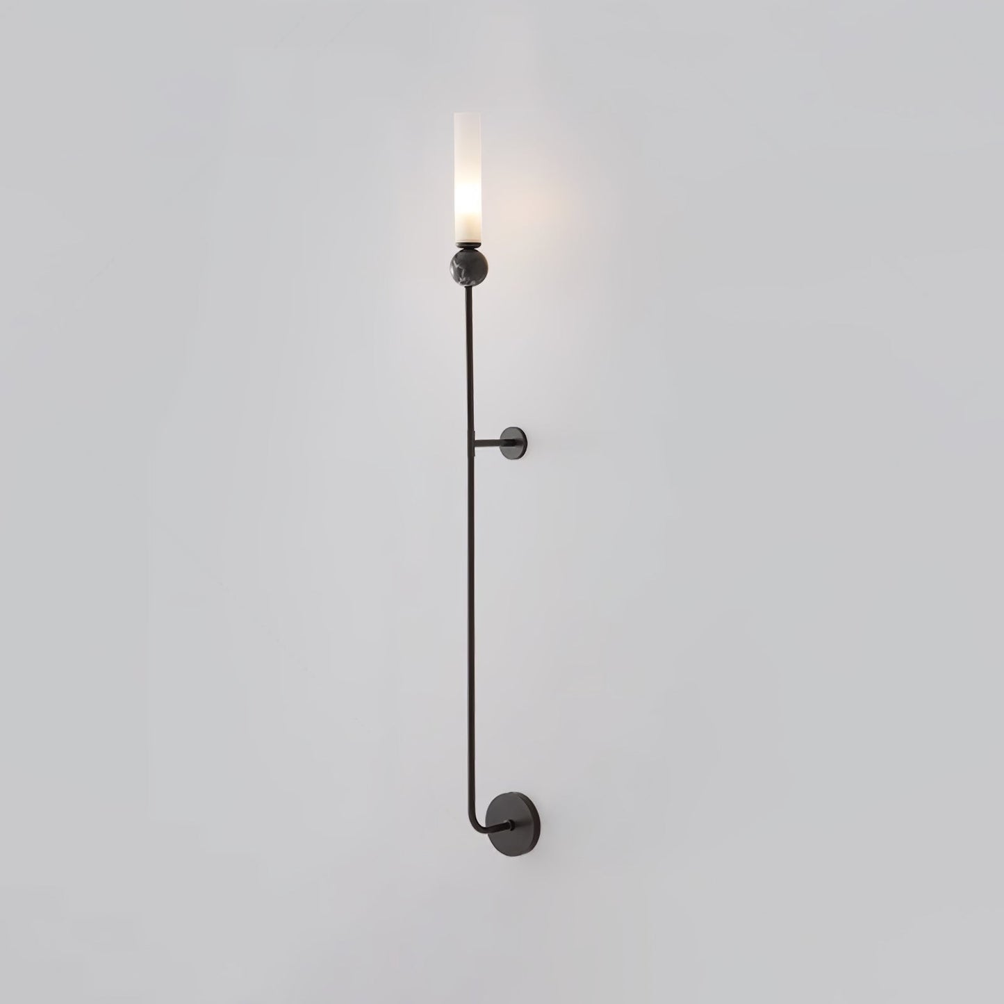 Marble Vertical Wall Lamp Model C ? 3.9″ x H 45.3″ / ? 10cm x H 115cm / Black & White Wall lamp