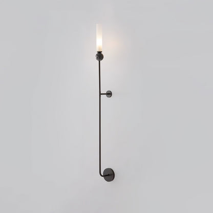 Marble Vertical Wall Lamp Model C ? 3.9″ x H 45.3″ / ? 10cm x H 115cm / Black & White Wall lamp