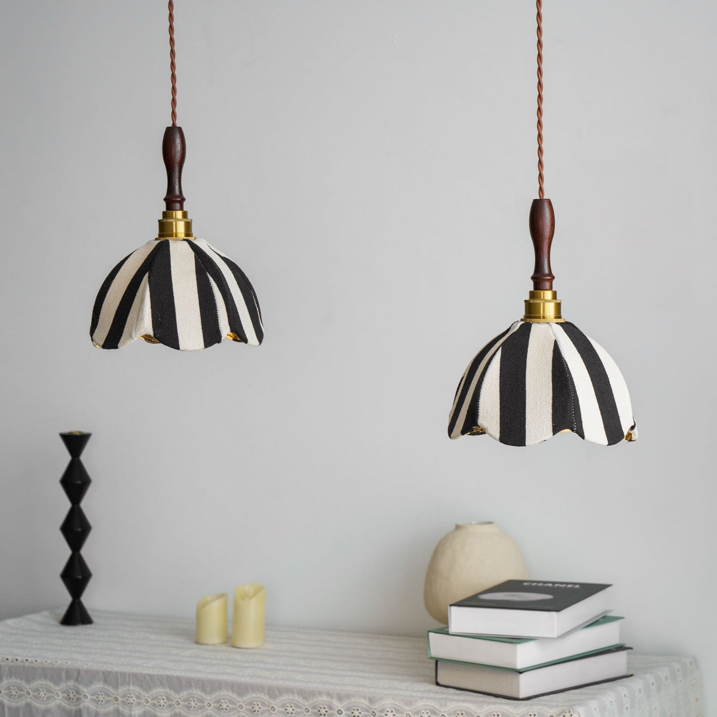 Marbre Stripe Pendant Light ? 7.9’’ x H 11’’ / Black & White 1001 pendant Lamp