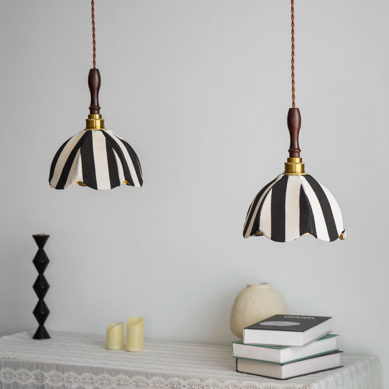 Marbre Stripe Pendant Light ? 7.9’’ x H 11’’ / Black & White 1001 pendant Lamp