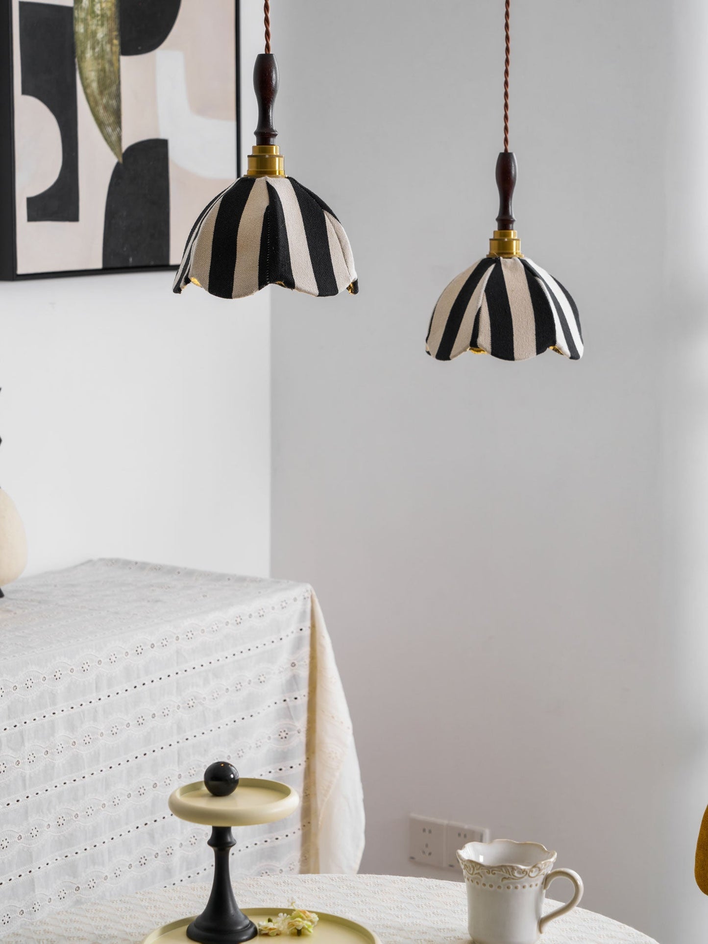 Marbre Stripe Pendant Light ? 7.9’’ x H 11’’ / Black & White 1001 pendant Lamp