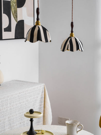 Marbre Stripe Pendant Light ? 7.9’’ x H 11’’ / Black & White 1001 pendant Lamp