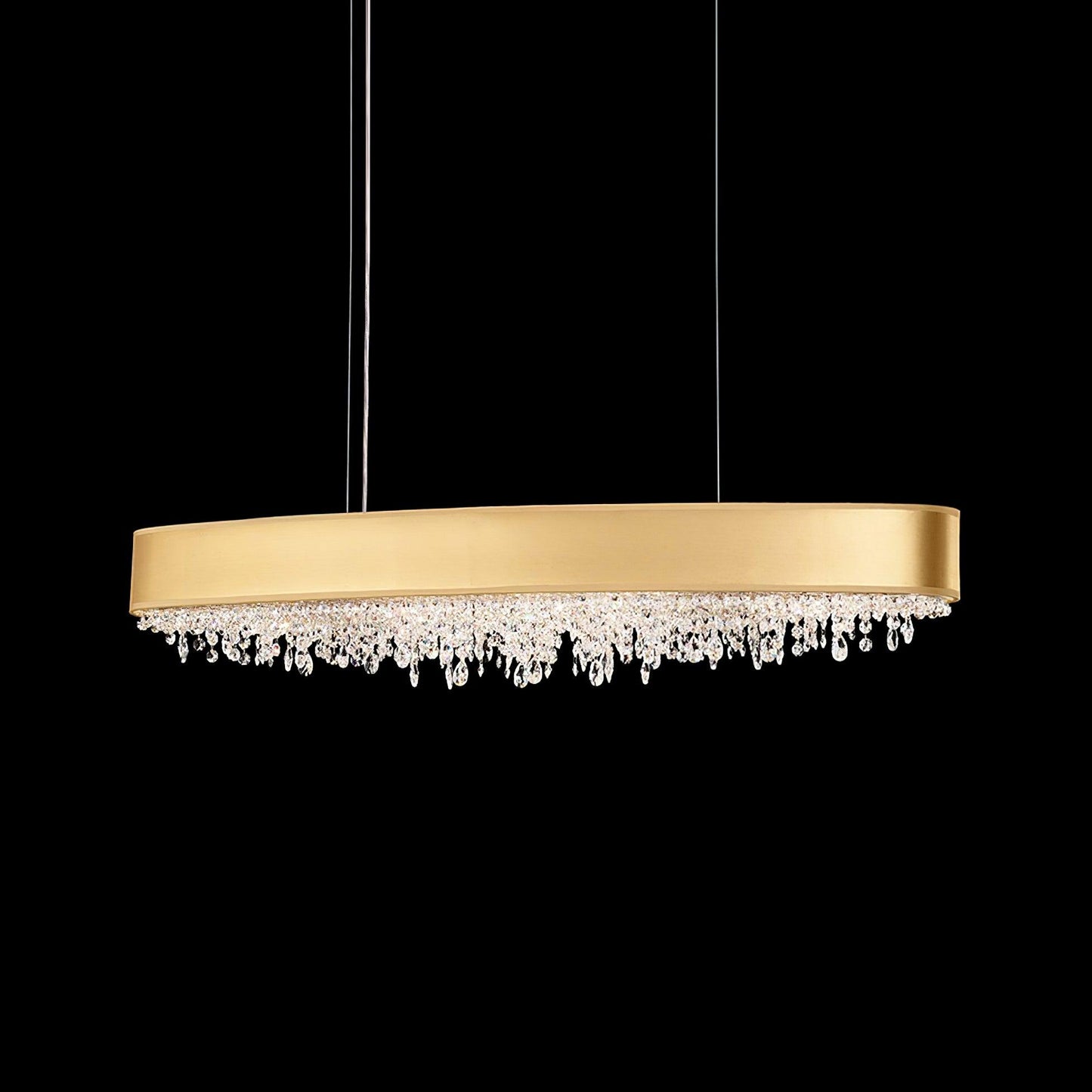 Marilyn Modern Crystal Pendant Light L 39.4″ x W 5.1″ x H 10.2″ / L 100cm x W 13cm x H 26cm / Gold & Clear crystal