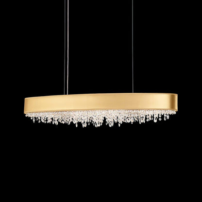 Marilyn Modern Crystal Pendant Light L 39.4″ x W 5.1″ x H 10.2″ / L 100cm x W 13cm x H 26cm / Gold & Clear crystal