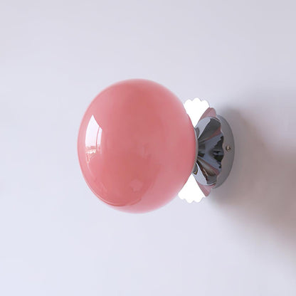 Marshmallow Sconces ? 7.9″ x H 7.1″ / Dia 20cm x H 18cm / Chrome + Pink Wall lamp