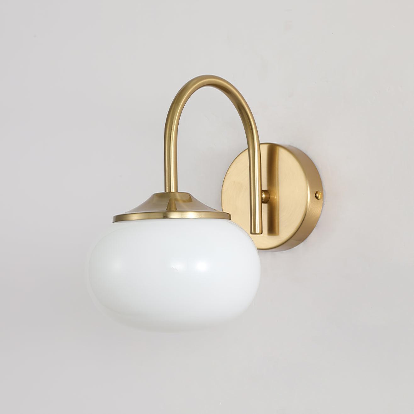 Marshmallow Wall Lamp ? 5.5″ x H 8.3″ / Dia 14cm x H 21cm / Copper & White Wall lamp