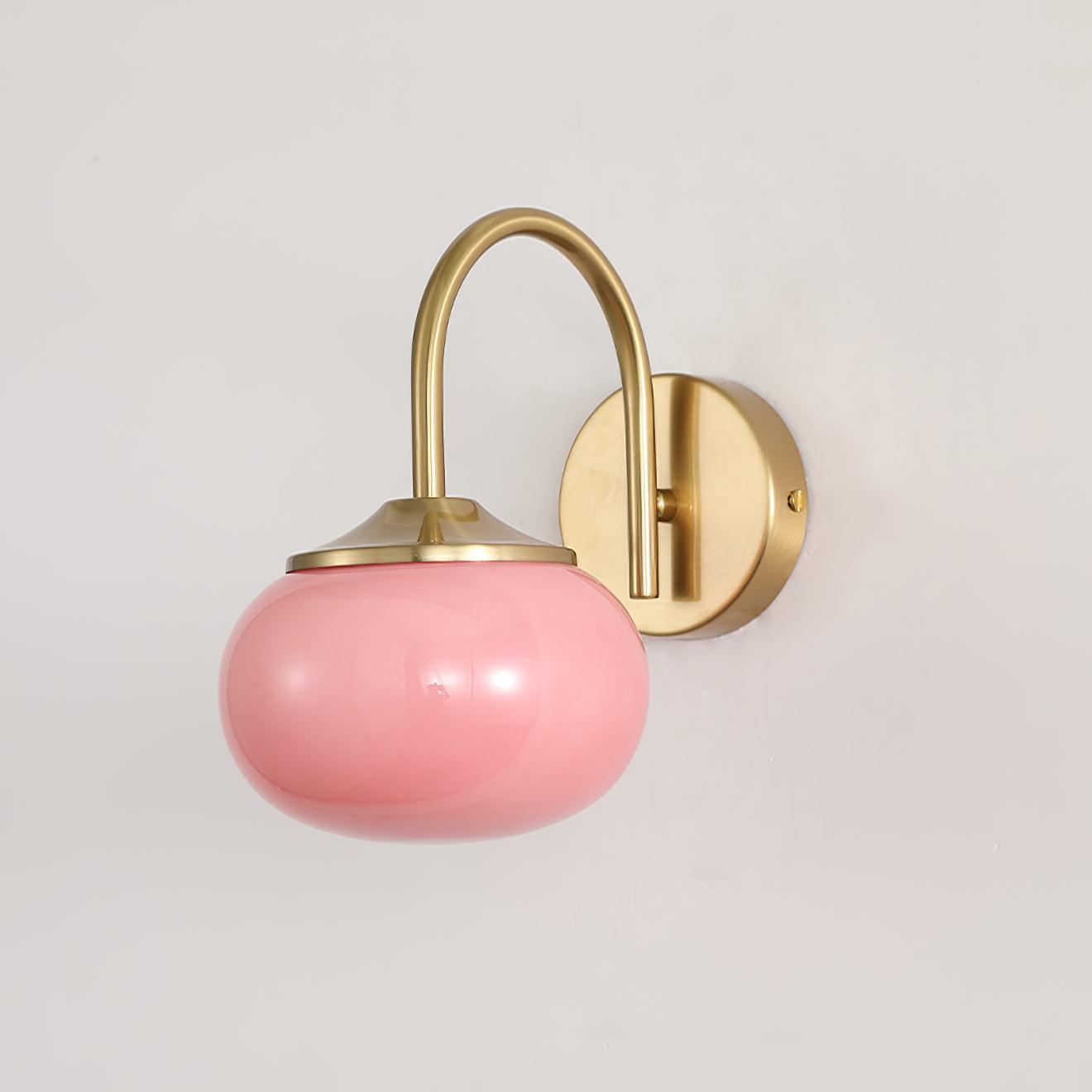 Marshmallow Wall Lamp ? 5.5″ x H 8.3″ / Dia 14cm x H 21cm / Copper & Pink Wall lamp