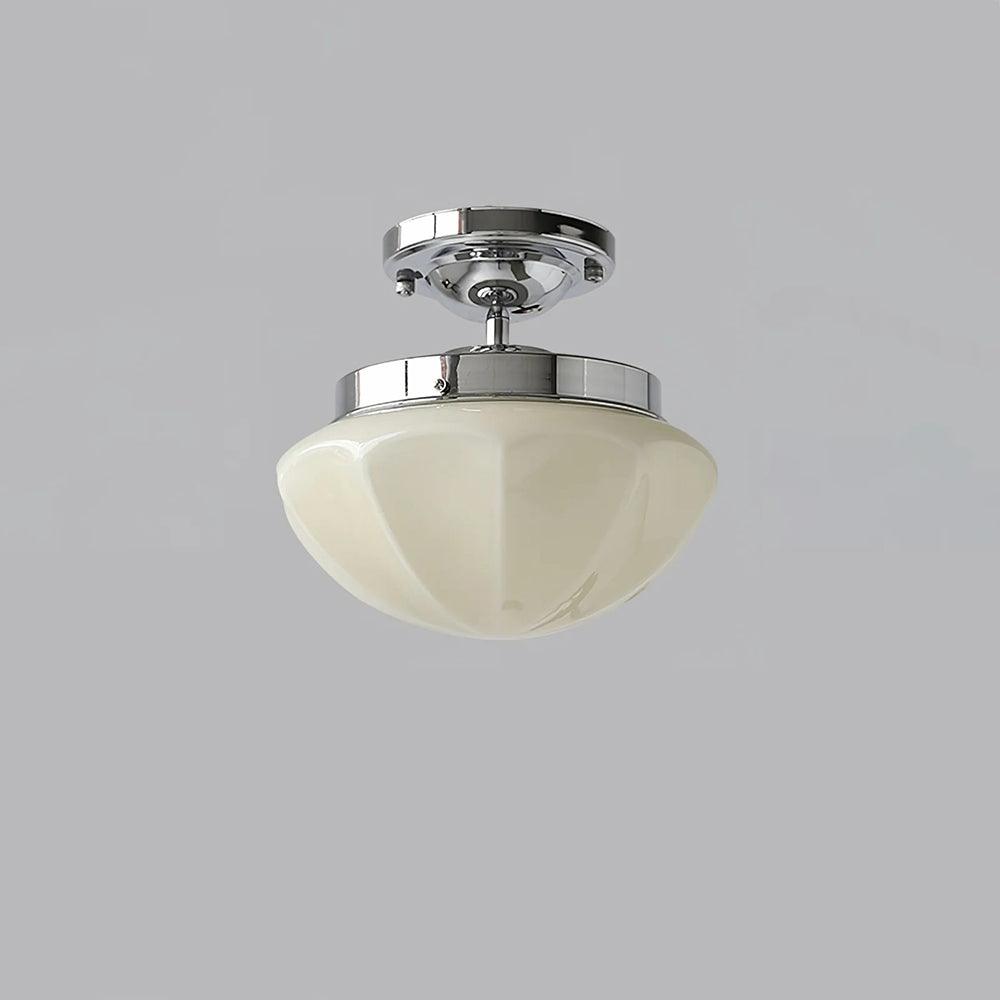 Marta Mini Ceiling Lamp ? 9.8″ x H 8.7″/ Dia 25cm x H 22cm / Chrome / Beige Ceiling lamp