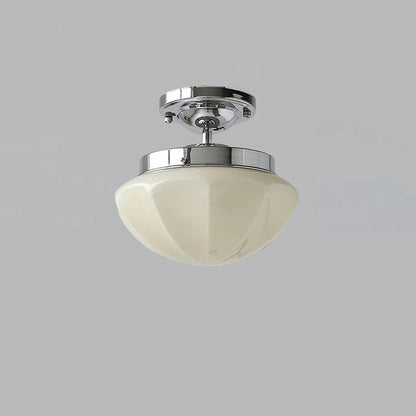 Marta Mini Ceiling Lamp ? 9.8″ x H 8.7″/ Dia 25cm x H 22cm / Chrome / Beige Ceiling lamp
