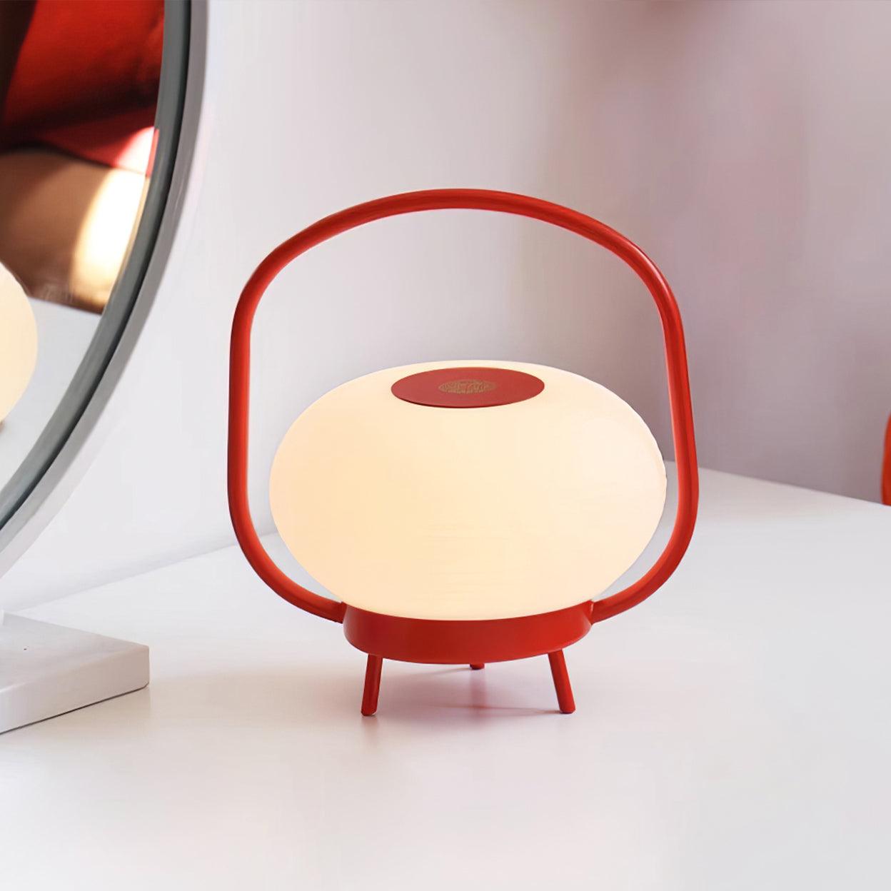 Masker Portable Built-in Battery Table Light Dia 7″ x H 8.2″ / Dia 18cm x H 21cm / Red & White / Touch Table lamp