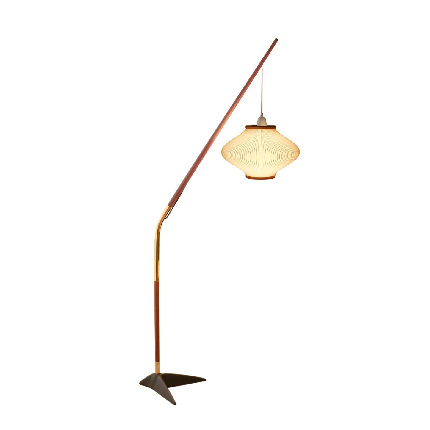 Matsusu Floor Lamp L 29.5″ x H 66.1″ / L 75cm x H 168cm / Brass & Ash wood & Black & White / US Plug Floor lamp