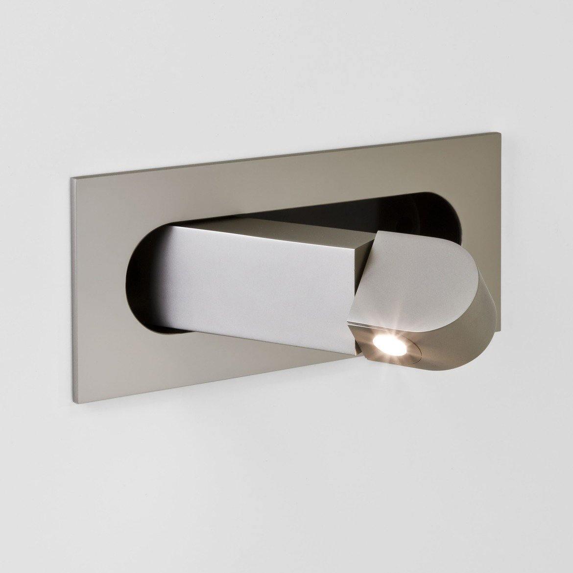 Modern LED Bedside Reading Light ? 7.5″ x H ?3.15″ / Dia 19cm x H 8cm / Nickel / Warm Light Wall lamp