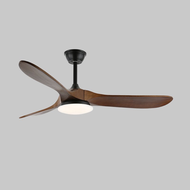 Maverick 42’’/52’’ Ceiling Fan Light ? 52″ X H 9.8″ / Model A Walnut Wood Grain & Black / Three-Color Changing Light