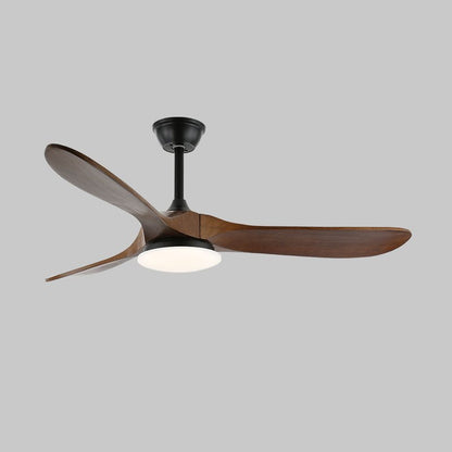 Maverick 42’’/52’’ Ceiling Fan Light ? 52″ X H 9.8″ / Model A Walnut Wood Grain & Black / Three-Color Changing Light