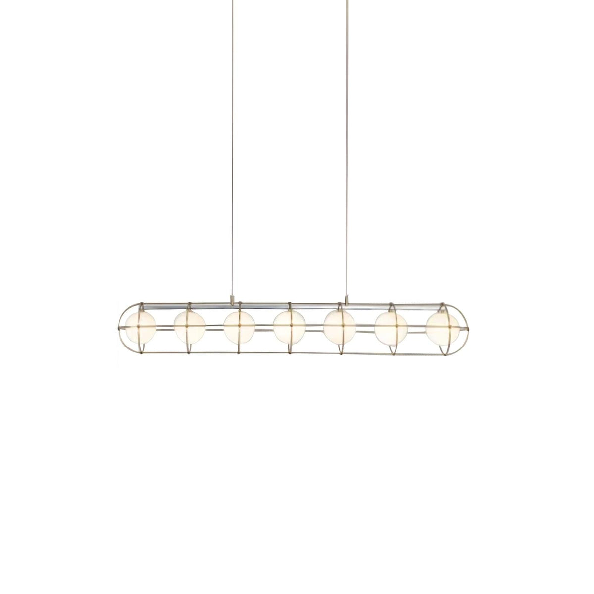 Maytoni Round Chandelier 7 lamps Dia 47.2″ x H 59″ / Dia 120cm x H 150cm / Titanium Gold & Chrome & White / Warm Light