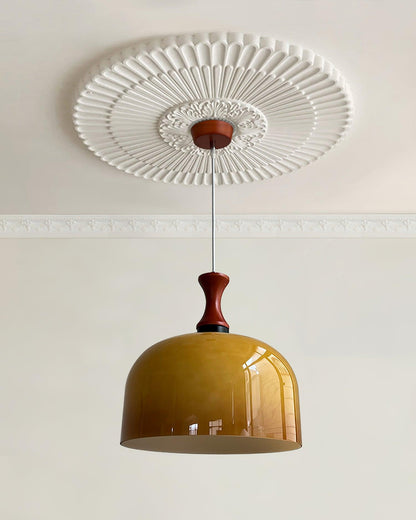 Meblos Down Pendant Light Dia 11.8″ x H 12.5″ / Dia 30cm x H 32cm / Walnut & Brown Pendant light