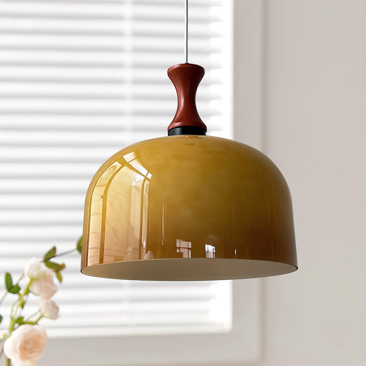Meblo Pendant Light ? 11.8″ x H 12.5″ / Dia 30cm x H 32cm / Walnut & Brown Pendant light