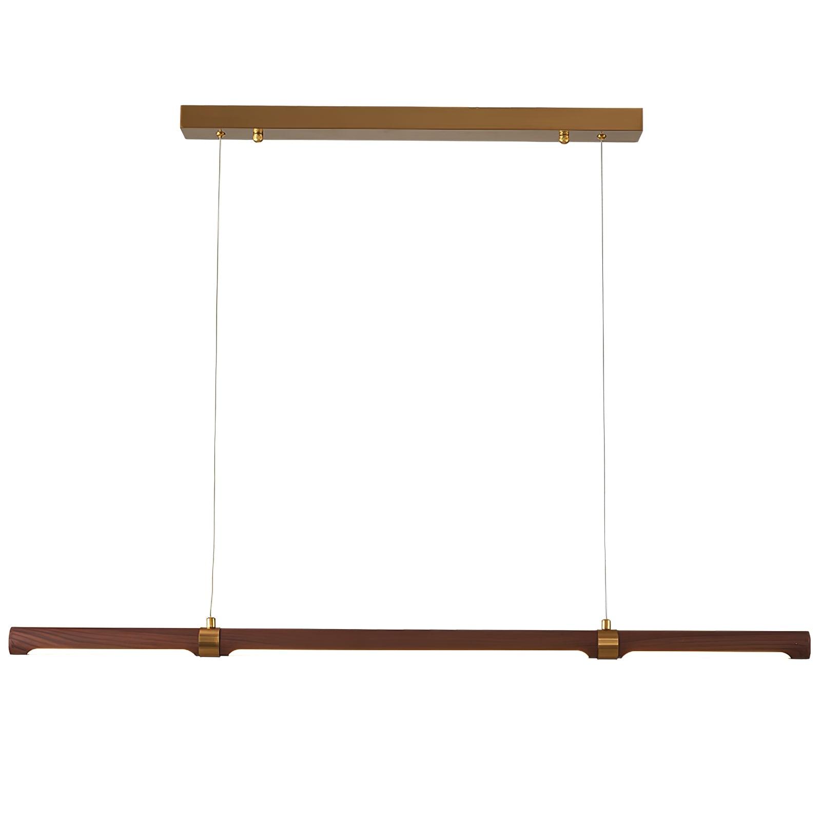 Meblo Pendant Light L 39.4″ x H 1.4″ / L 100cm x H 3.5m / Gold & Wood Color / Warm Light Pendant light