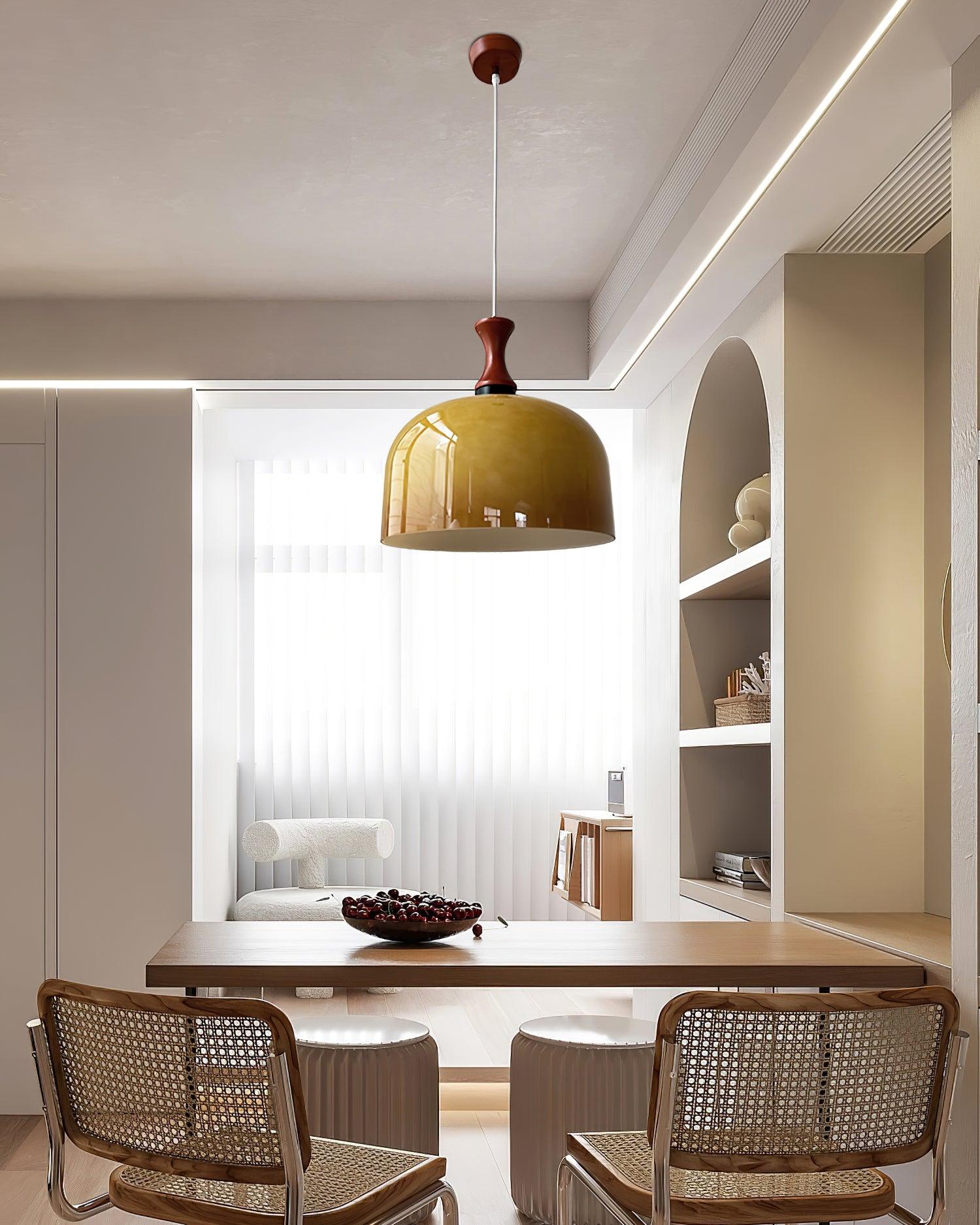Meblos Down Pendant Light Dia 11.8″ x H 12.5″ / Dia 30cm x H 32cm / Walnut & Brown Pendant light