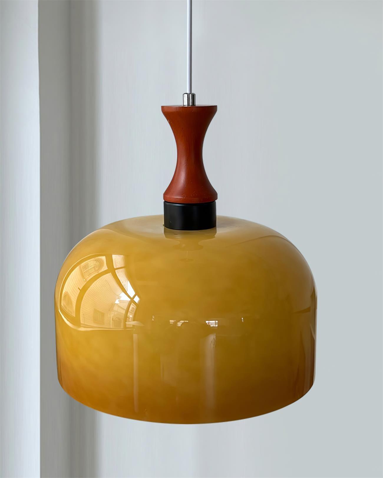 Meblos Down Pendant Light Dia 11.8″ x H 12.5″ / Dia 30cm x H 32cm / Walnut & Brown Pendant light