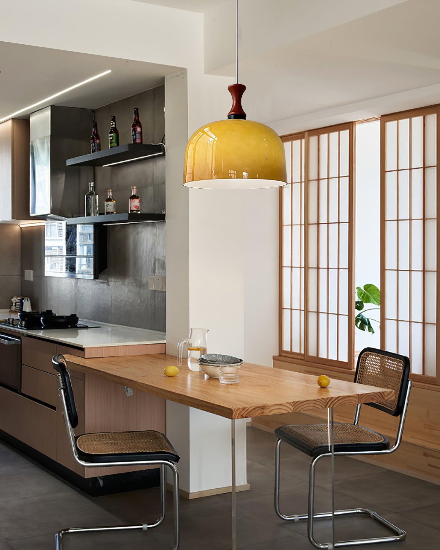 Meblos Down Pendant Light Dia 11.8″ x H 12.5″ / Dia 30cm x H 32cm / Walnut & Brown Pendant light