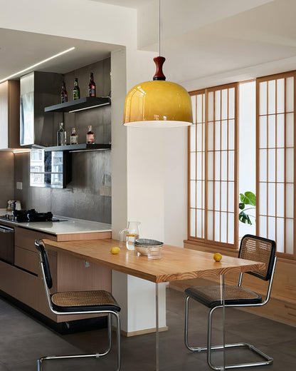 Meblos Down Pendant Light Dia 11.8″ x H 12.5″ / Dia 30cm x H 32cm / Walnut & Brown Pendant light