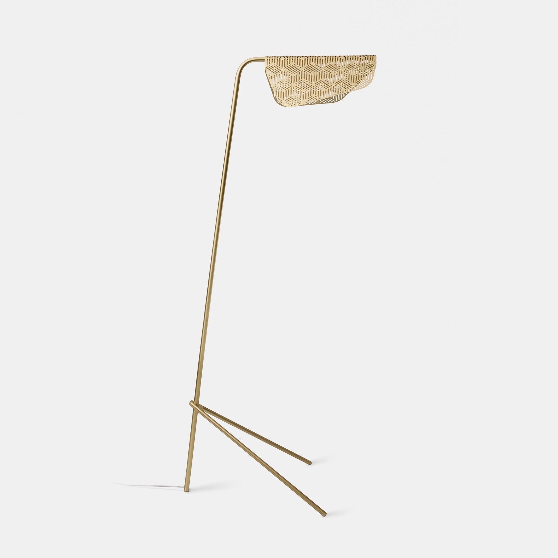 Mediterranea Floor Lamp Dia 19.3″ x H 47.6″ / Dia 49cm x H 121cm / Gold / US plug Floor lamp