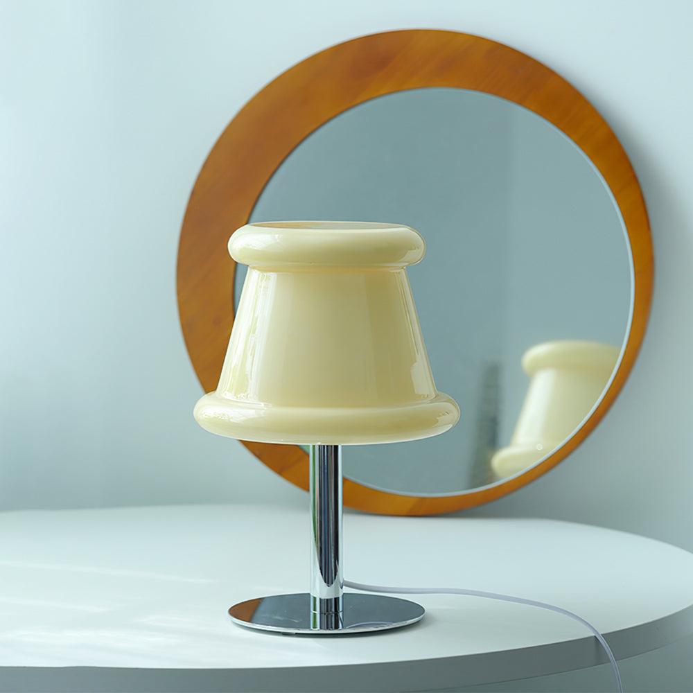 Meefad Table Lamp Dia 7.9″ x H 11.8″ / Dia 20cm x H 30cm / Cream color & Chrome / US plug Table lamp