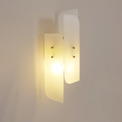Megalith Alabaster Wall Light Dia 5.9″ x H 15.7″ / Dia 15cm x H 40cm / Brass & White / Single Wall lamp