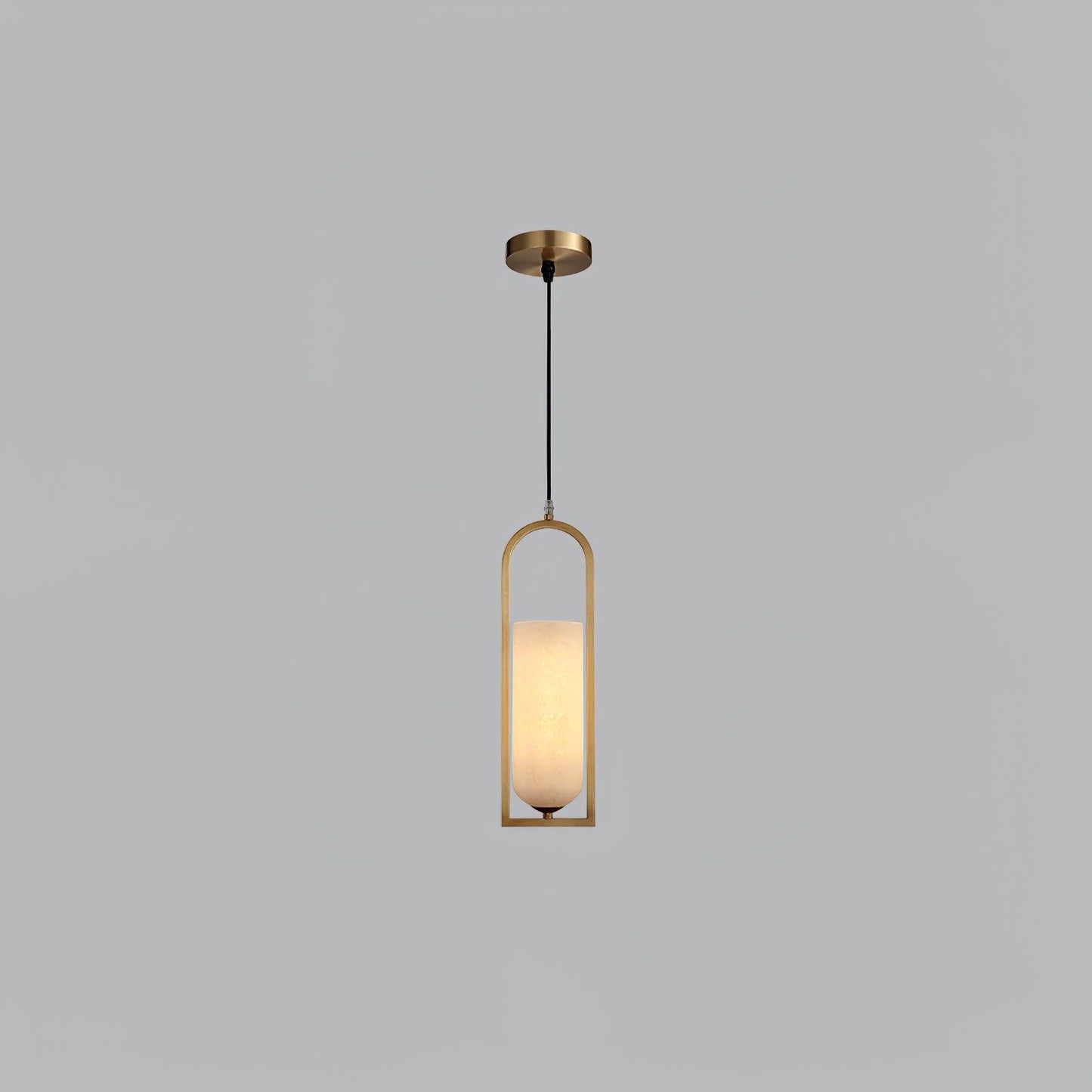 Melange Small Pendant Light Φ 5.1″ x H 19.9″ / Dia 13cm x H 43cm / Brass + White Pendant light