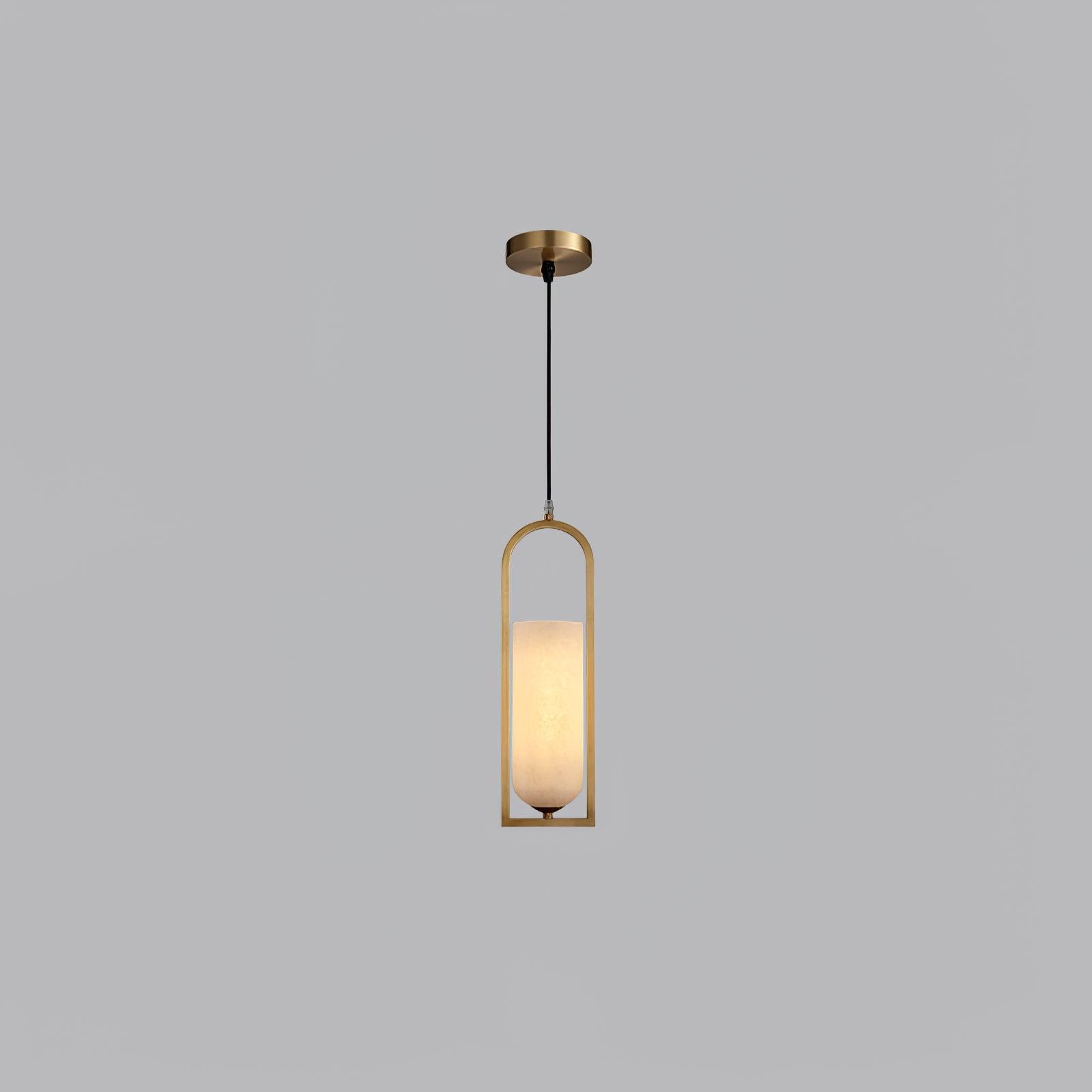 Melange Small Pendant Light Φ 5.1″ x H 19.9″ / Dia 13cm x H 43cm / Brass + White Pendant light