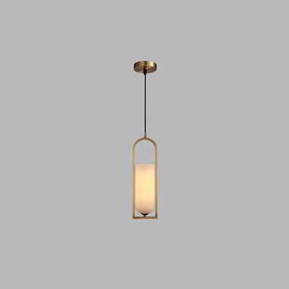 Melange Small Pendant Light Φ 5.1″ x H 19.9″ / Dia 13cm x H 43cm / Brass + White Pendant light