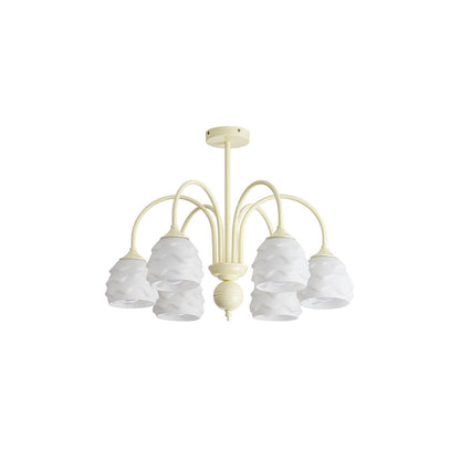Melting Ice Cream Chandelier 6 heads Dia 24.4″ x H 21.3 / Dia 62cm x H 54cm / Creamy & White glass Chandelier