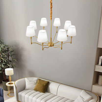 Meridian Mid Century Brass Chandelier Chandelier