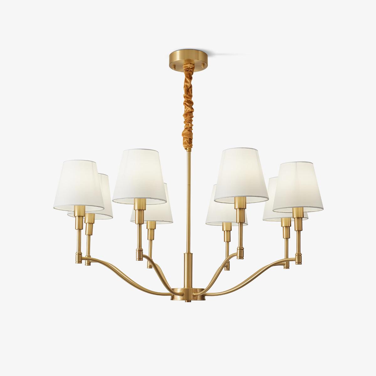 Meridian Mid Century Brass Chandelier Chandelier